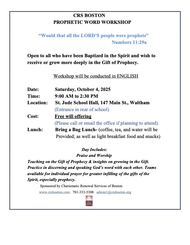 CRS Prophetic Workshop Flyer Oct 4 2025